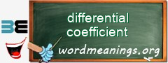 WordMeaning blackboard for differential coefficient